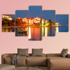 Nighttime view of Simuni village on Pag Island, Croatia multi panel canvas wall art