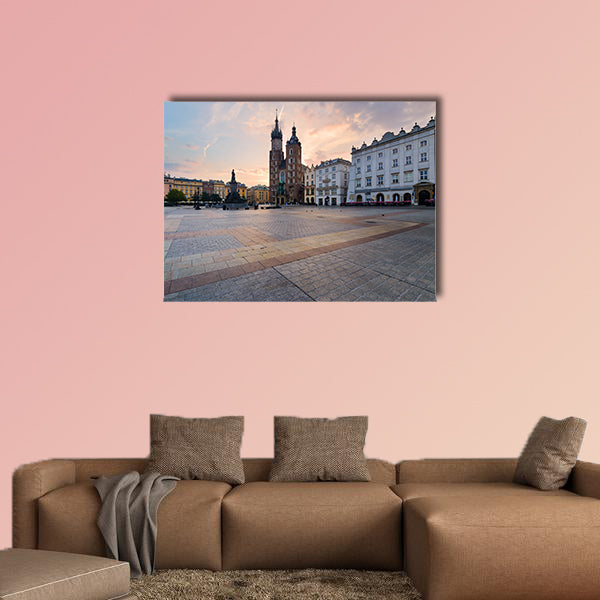 Rynek square in Krakow, Poland multi panel canvas wall art