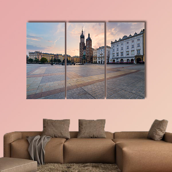 Rynek square in Krakow, Poland multi panel canvas wall art
