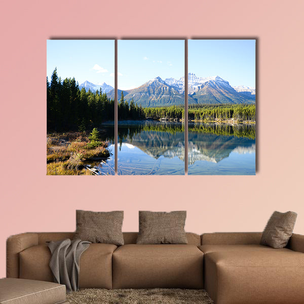 Herbert Lake in Autumn Morning, Canadian Rockies multi panel canvas wall art