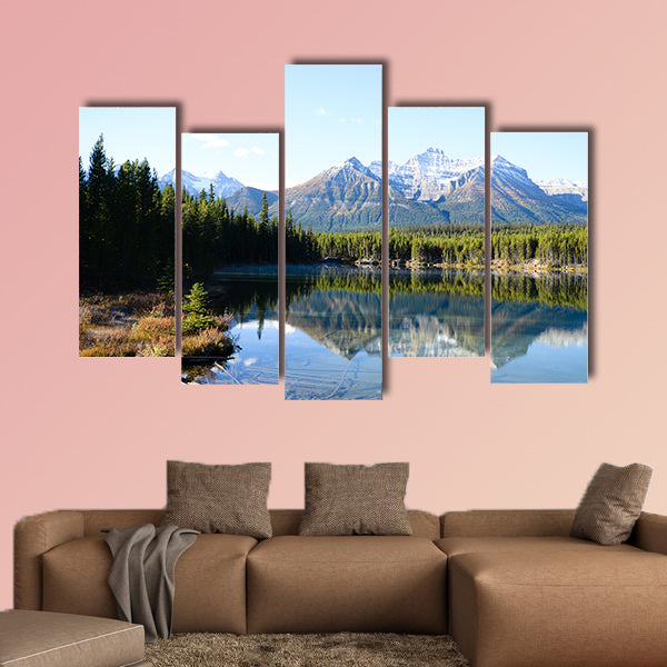 Herbert Lake in Autumn Morning, Canadian Rockies multi panel canvas wall art
