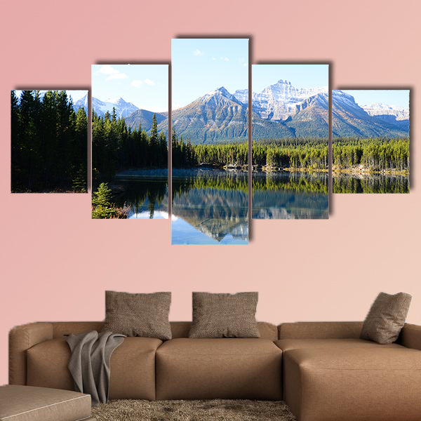 Herbert Lake in Autumn Morning, Canadian Rockies multi panel canvas wall art