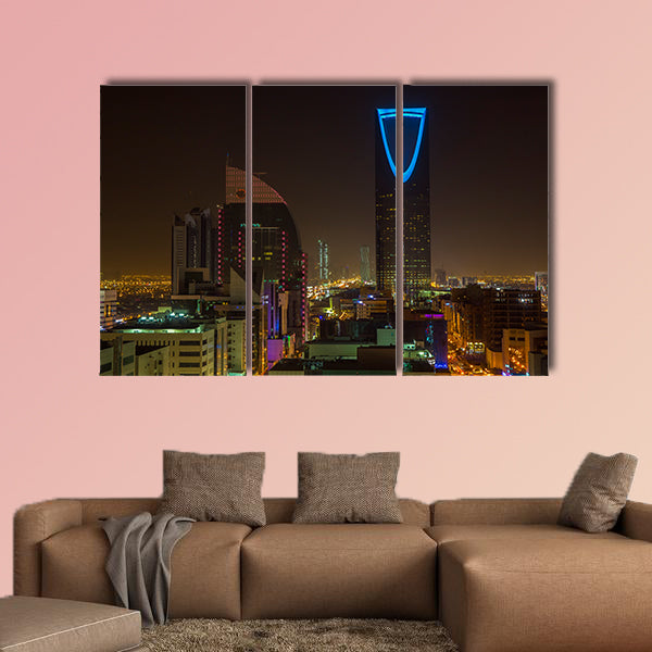 Riyadh at night multi panel canvas wall art