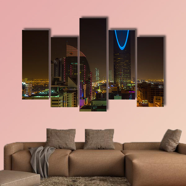 Riyadh at night multi panel canvas wall art