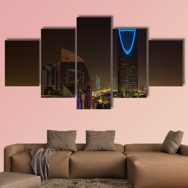 Riyadh at night multi panel canvas wall art