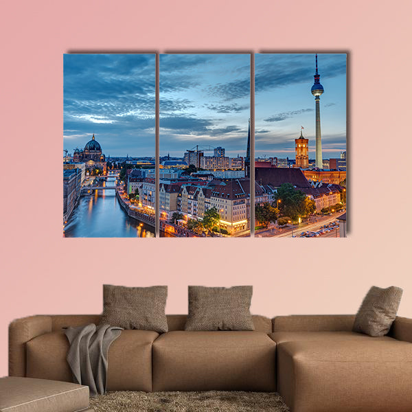 Berlin, Germany with the famous Television Tower at night wall art