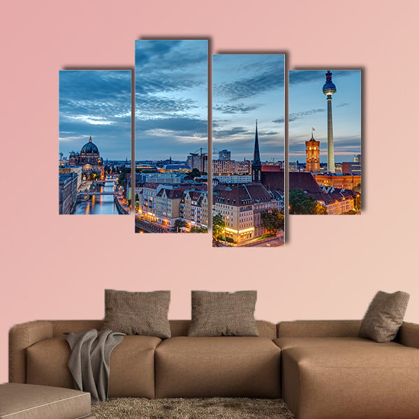 Berlin, Germany with the famous Television Tower at night wall art