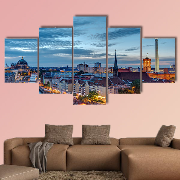 Berlin, Germany with the famous Television Tower at night wall art