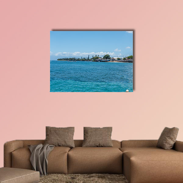 View of the shoreline in Lahaina on Maui, Hawaii Multi panel canvas wall art