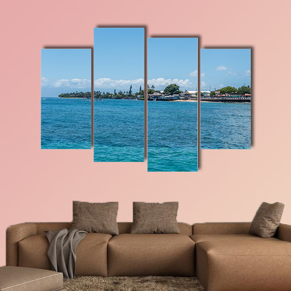 View of the shoreline in Lahaina on Maui, Hawaii Multi panel canvas wall art