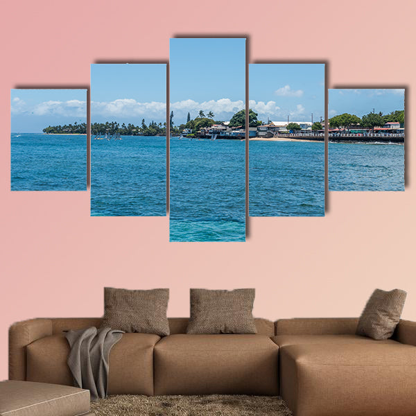 View of the shoreline in Lahaina on Maui, Hawaii Multi panel canvas wall art