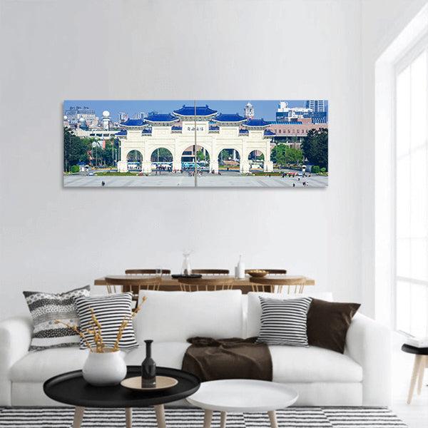 Main gate of Taiwan Democracy Memorial Hall in Taipei panoramic canvas wall art