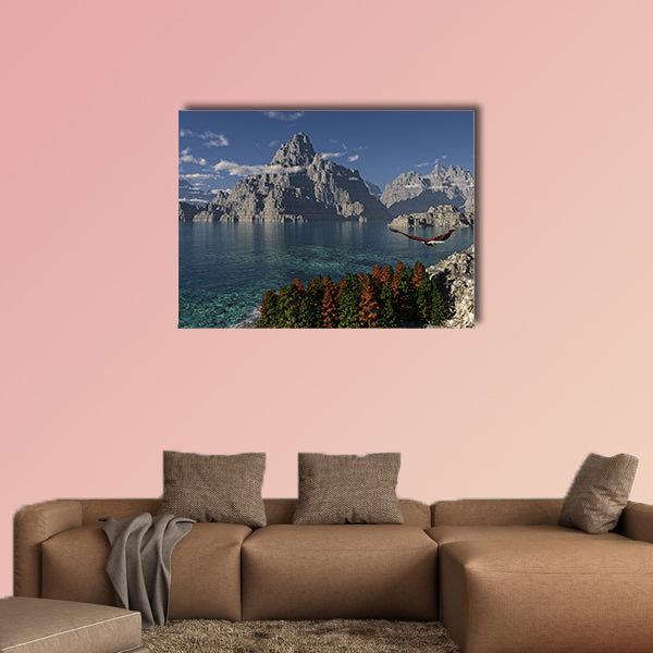 Mountain Lake Multi panel canvas wall art