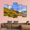 Zermatt, Switzerland, Famous electric red tourist train multi panel canvas wall art