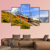 Zermatt, Switzerland, Famous electric red tourist train multi panel canvas wall art