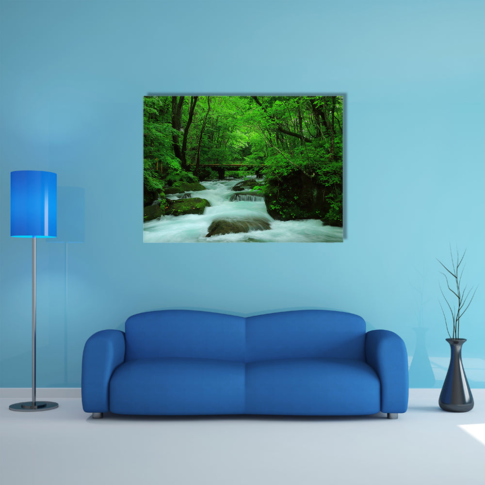 Oirase stream in summer multi panel canvas wall art