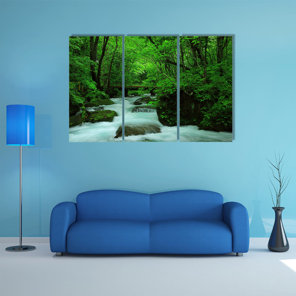 Oirase stream in summer multi panel canvas wall art