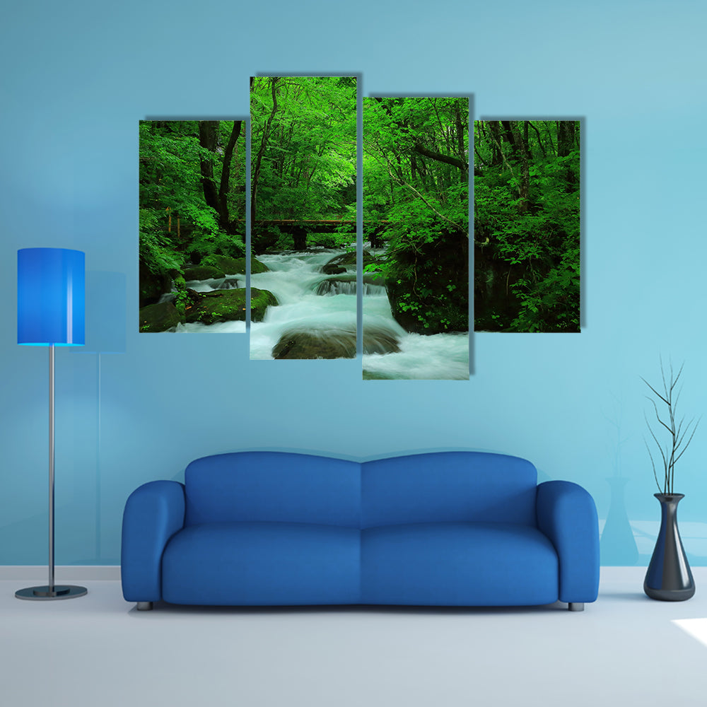 Oirase stream in summer multi panel canvas wall art