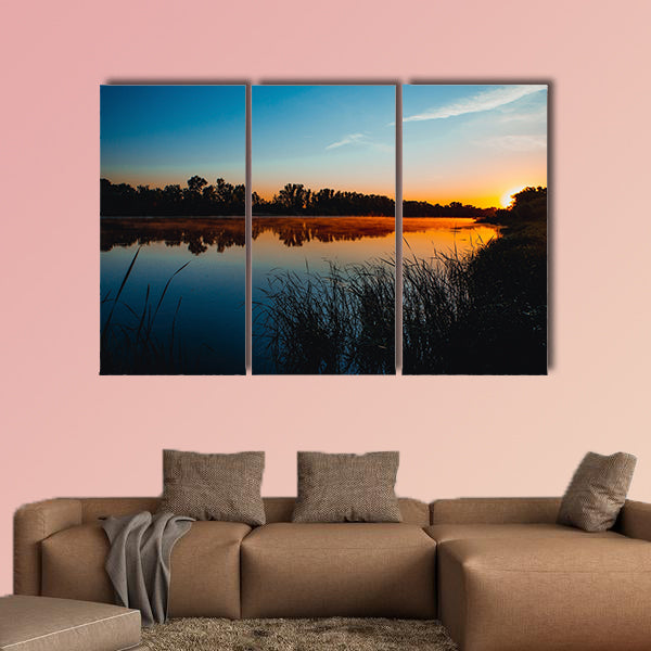 River Don Russia early morning sunrise multi panel canvas wall art