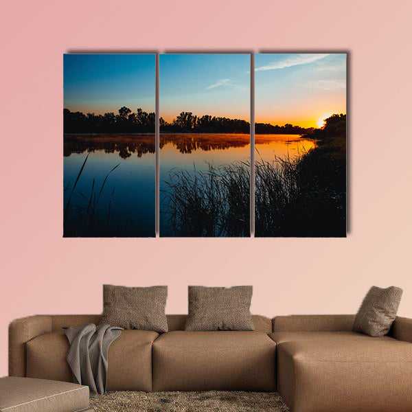 River Don Russia early morning sunrise multi panel canvas wall art