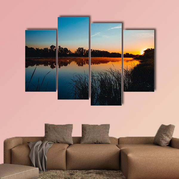 River Don Russia early morning sunrise multi panel canvas wall art