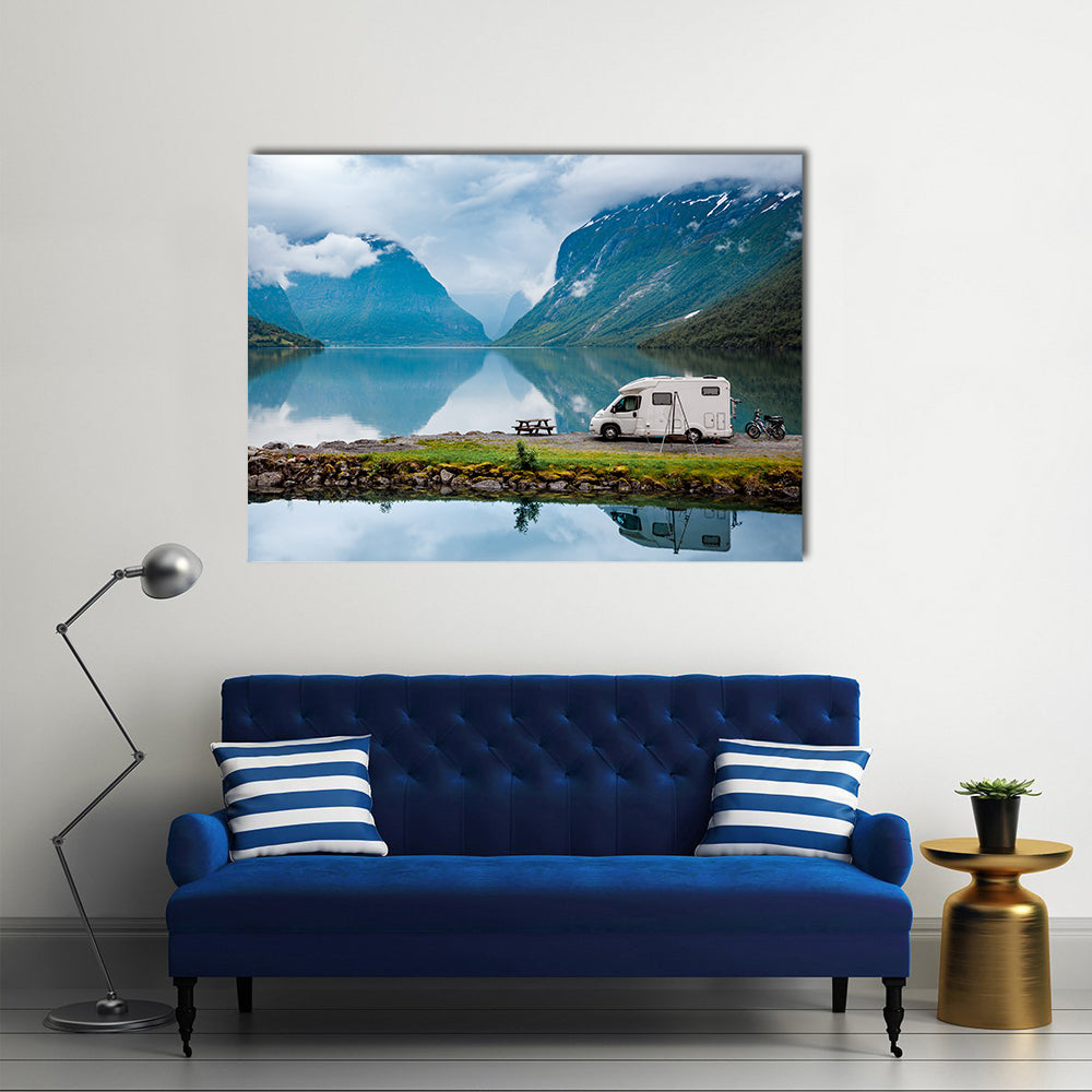 Family vacation travel, holiday trip in motorhome, Italy multi panel canvas wall art