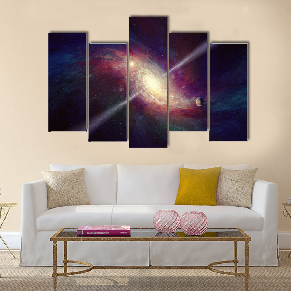 Scientific astronomical background Multi Panel Canvas Wall Art