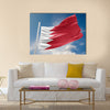 Bahrain flag is waving at a beautiful and peaceful sky Multi panel canvas wall art