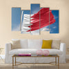 Bahrain flag is waving at a beautiful and peaceful sky Multi panel canvas wall art