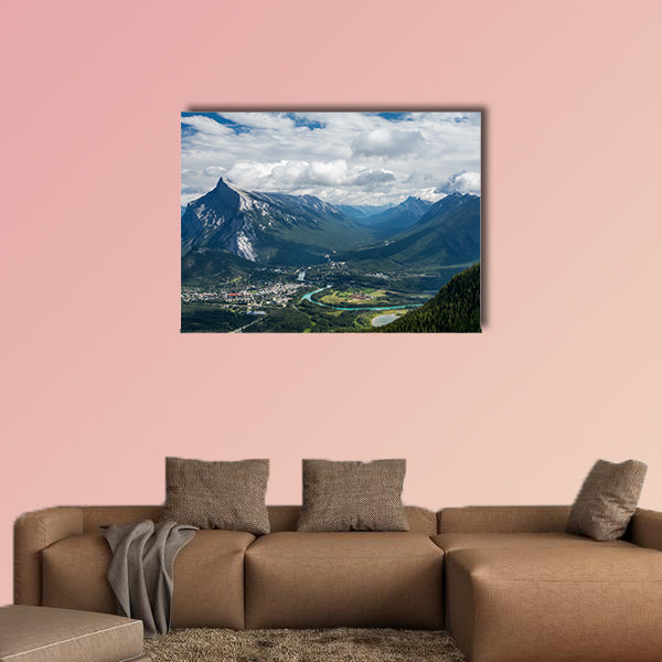 Canadian mountains, clouds Multi panel canvas wall art
