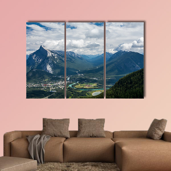 Canadian mountains, clouds Multi panel canvas wall art