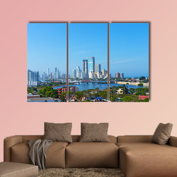 Modern development in Cartagena, Colombia multi panel canvas wall art