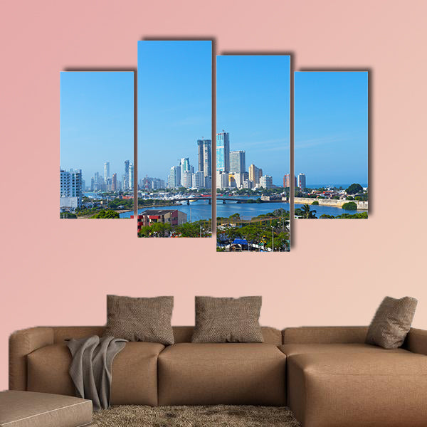 Modern development in Cartagena, Colombia multi panel canvas wall art