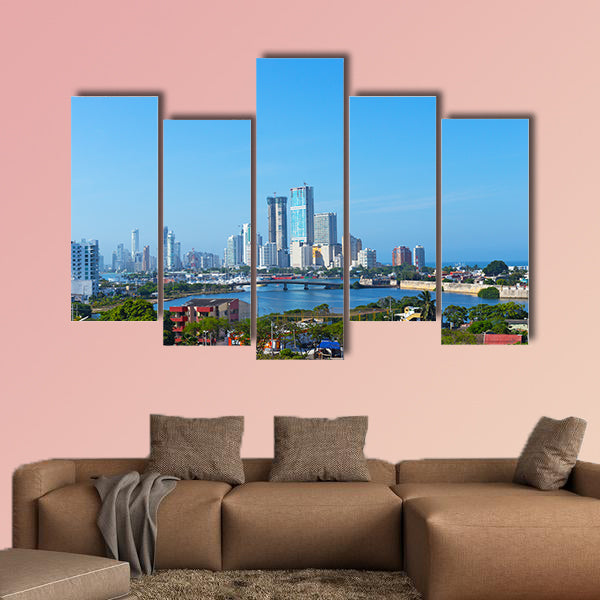 Modern development in Cartagena, Colombia multi panel canvas wall art