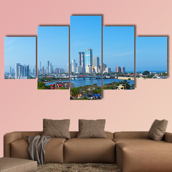 Modern development in Cartagena, Colombia multi panel canvas wall art