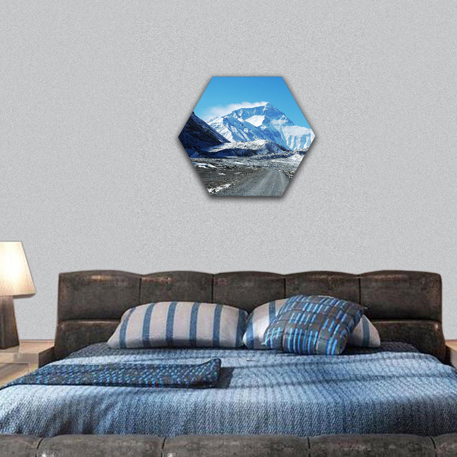 Scenery of Mount Everest in Tibet China hexagonal canvas wall art