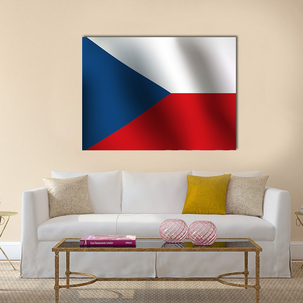 Flag Of Czech Republic With A Little Waving Multi Panel Canvas Wall Art