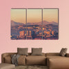 View of the hills overlooking Valparaiso, Chile as sunset multi panel canvas wall art