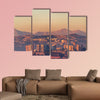 View of the hills overlooking Valparaiso, Chile as sunset multi panel canvas wall art