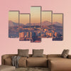 View of the hills overlooking Valparaiso, Chile as sunset multi panel canvas wall art