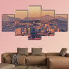 View of the hills overlooking Valparaiso, Chile as sunset multi panel canvas wall art