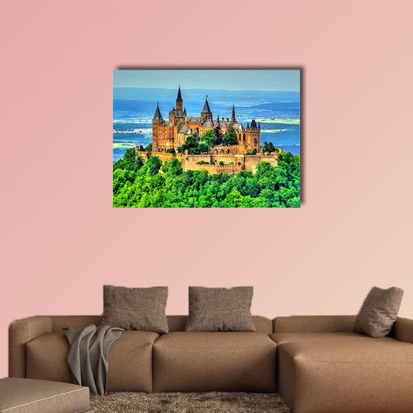 View of Hohenzollern Castle in the Swabian Alps multi panel canvas wall art