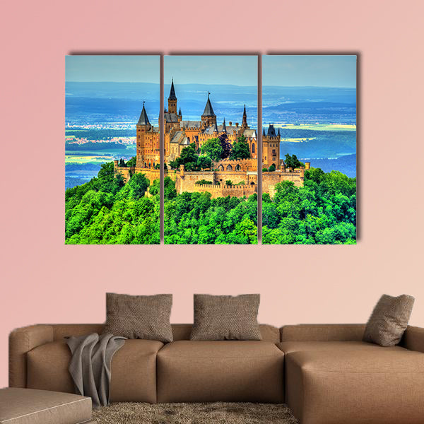 View of Hohenzollern Castle in the Swabian Alps multi panel canvas wall art