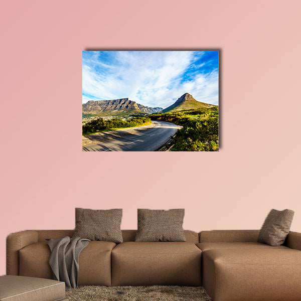 Sun setting over Cape Town multi panel canvas wall art