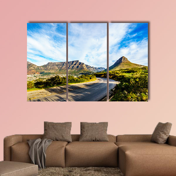 Sun setting over Cape Town multi panel canvas wall art