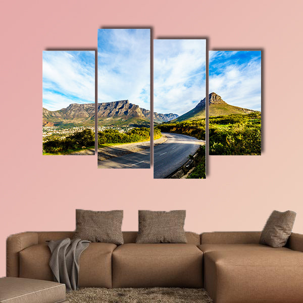 Sun setting over Cape Town multi panel canvas wall art