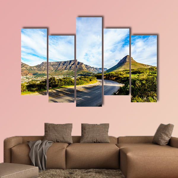 Sun setting over Cape Town multi panel canvas wall art