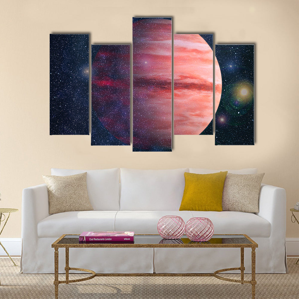 Planet - Elements of this Image Furnished by NASA Multi Panel Canvas Wall Art