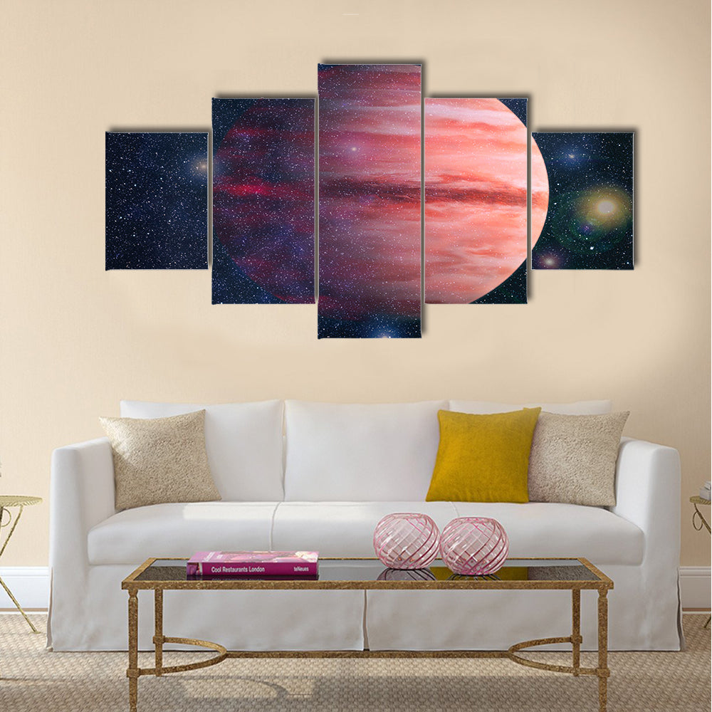 Planet - Elements of this Image Furnished by NASA Multi Panel Canvas Wall Art