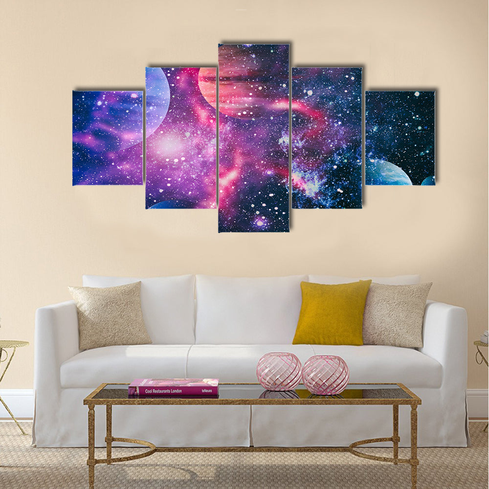 Planet - Amazing Elements of this Image Furnished by NASA Multi Panel Canvas Wall Art